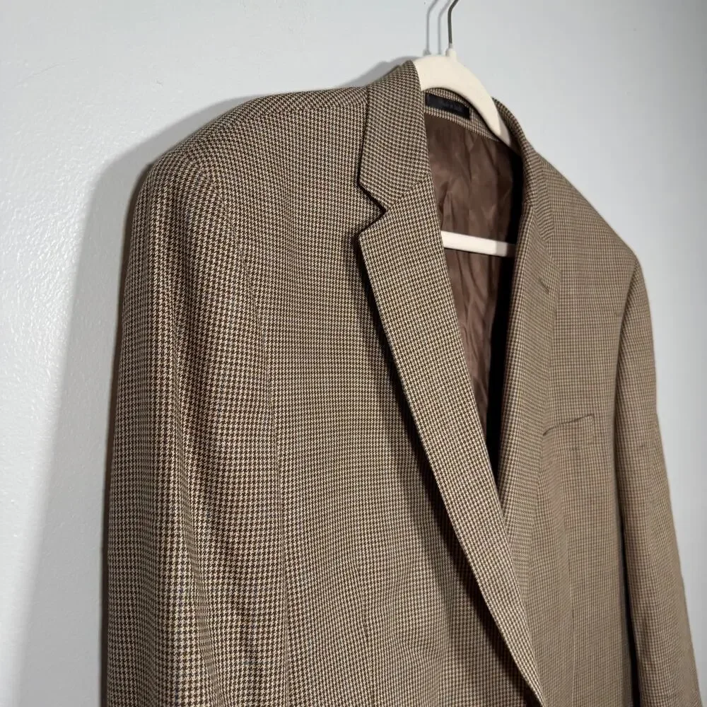 Lauren Ralph Lauren Men’s 44R Silk Wool Blazer Houndstooth Sport Coat 2-Button